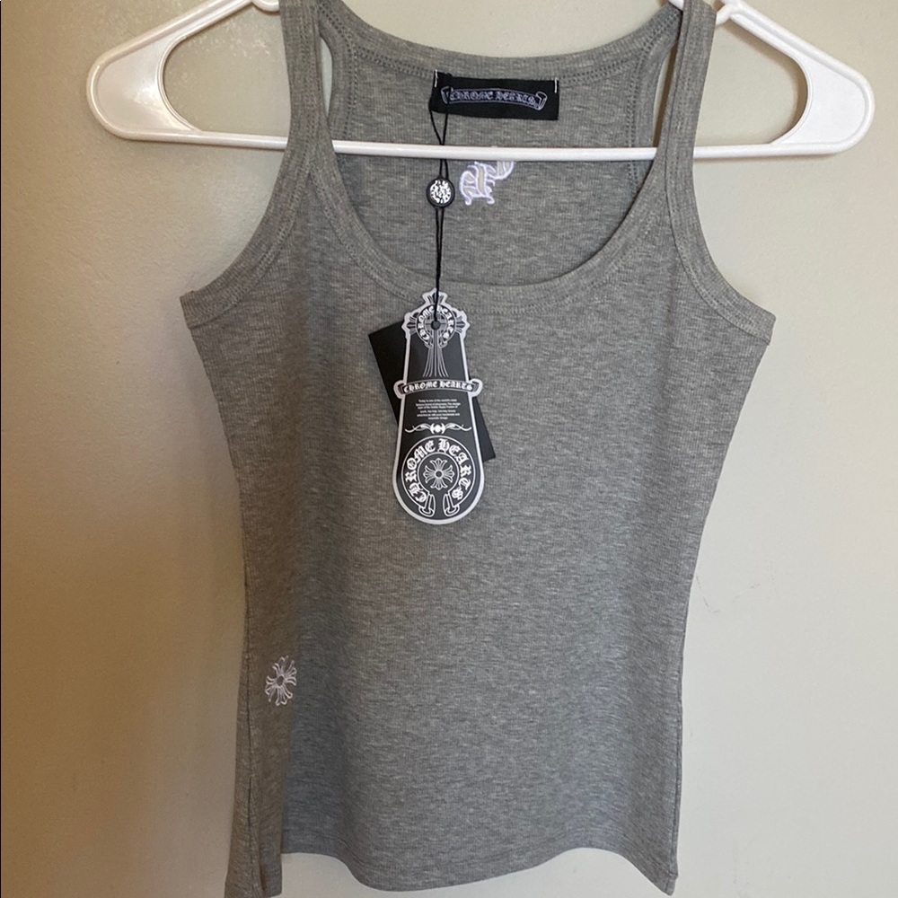 Chrome Hearts Heather Gray Tank Top with Iconic Details